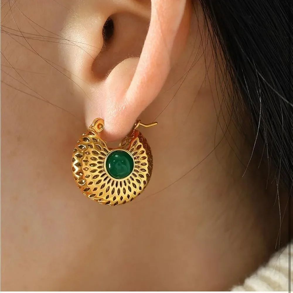 Lightweight 18K Gold Plated hoop Earrings